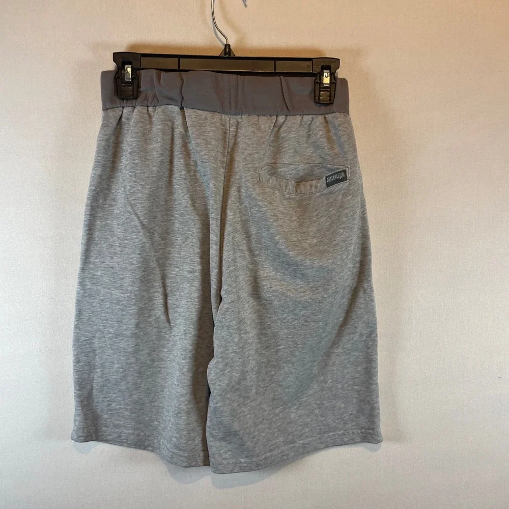 Baseballism Mens Gray Sweat Shorts Elastic Waist Zip Pockets‎ Size Medium